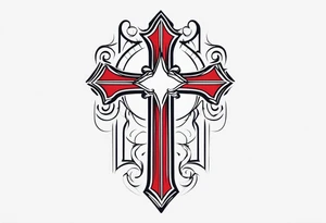 Cross tattoo with a “L” and “T” in it tattoo idea