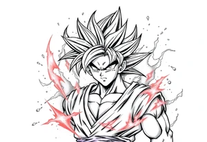 legendary dragonball z scene with energy aura and power effects tattoo idea