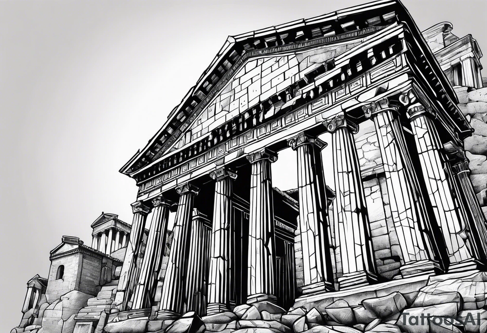 ancient ruins of Rome tattoo idea