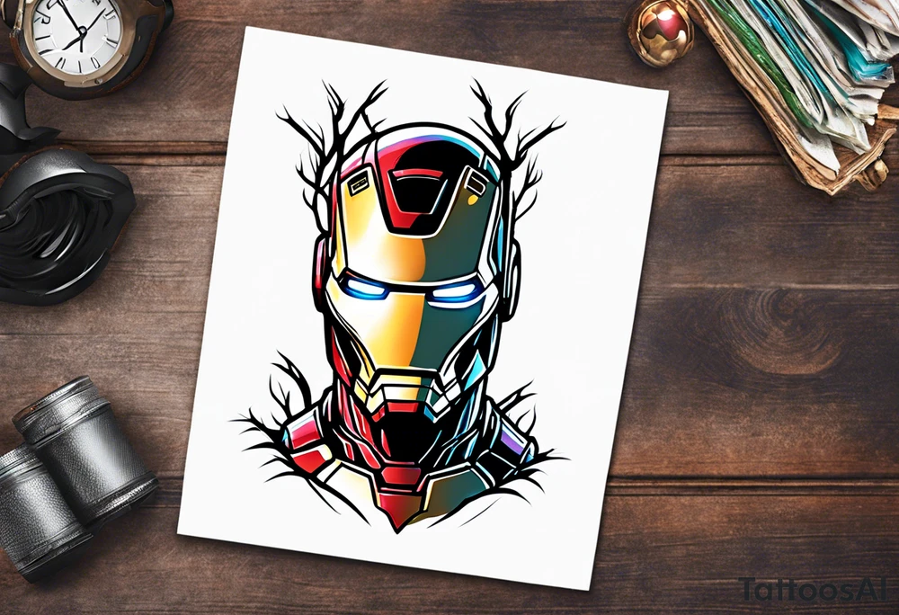 Groot but inside of iron man suit tattoo idea