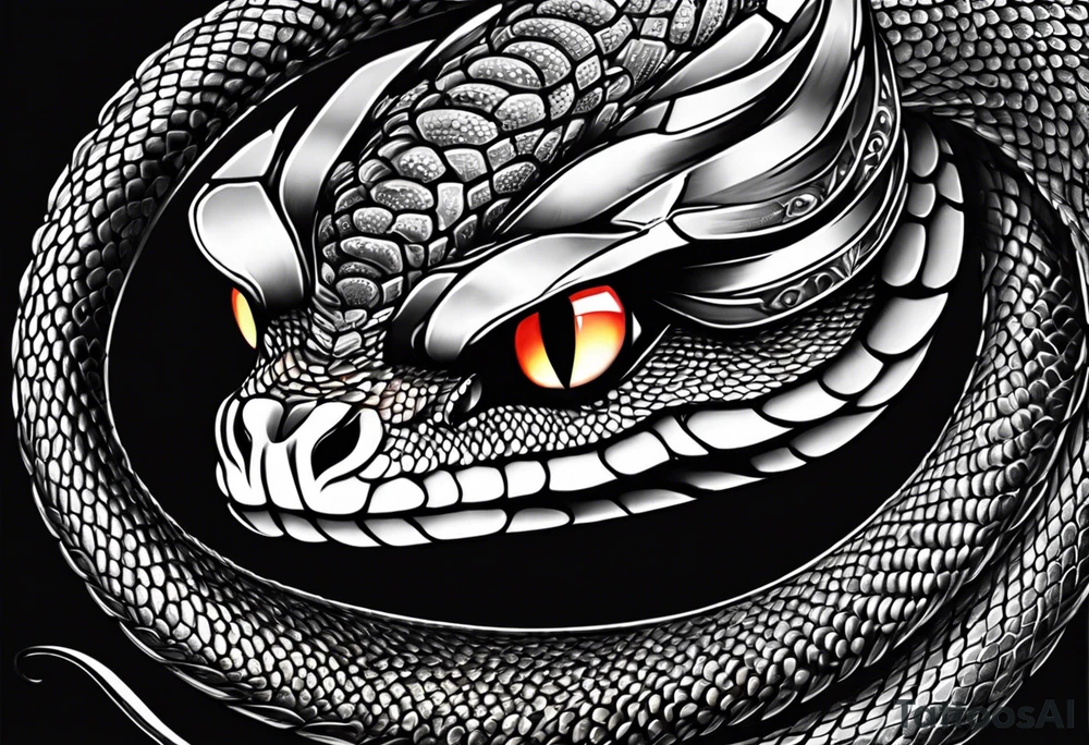 Snake eyes glowing in the dark tattoo idea