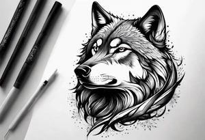 Howling wolf tattoo idea