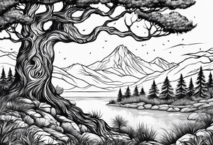 I want a tattoo with a tree representing strength and my kids birthdays surrounding the tree tattoo idea