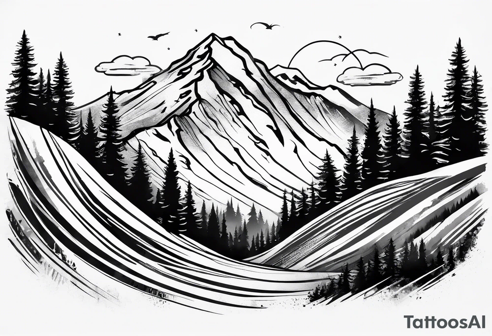 Tenmile, mountain, snow capped, snowboarding, Colorado tattoo idea
