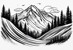 Tenmile, mountain, snow capped, snowboarding, Colorado tattoo idea