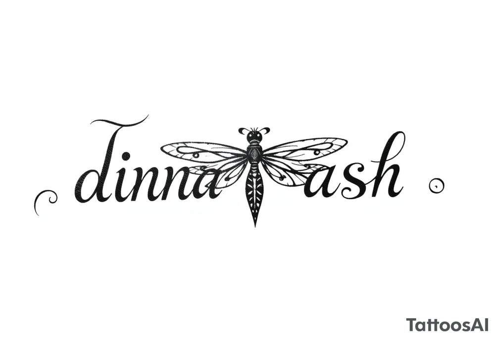 dinna fash. Style celtic flower. Dragon fly. Minimaliste. Simple tattoo idea