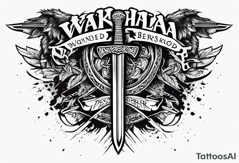 valhalla wounded sword berserker tattoo idea