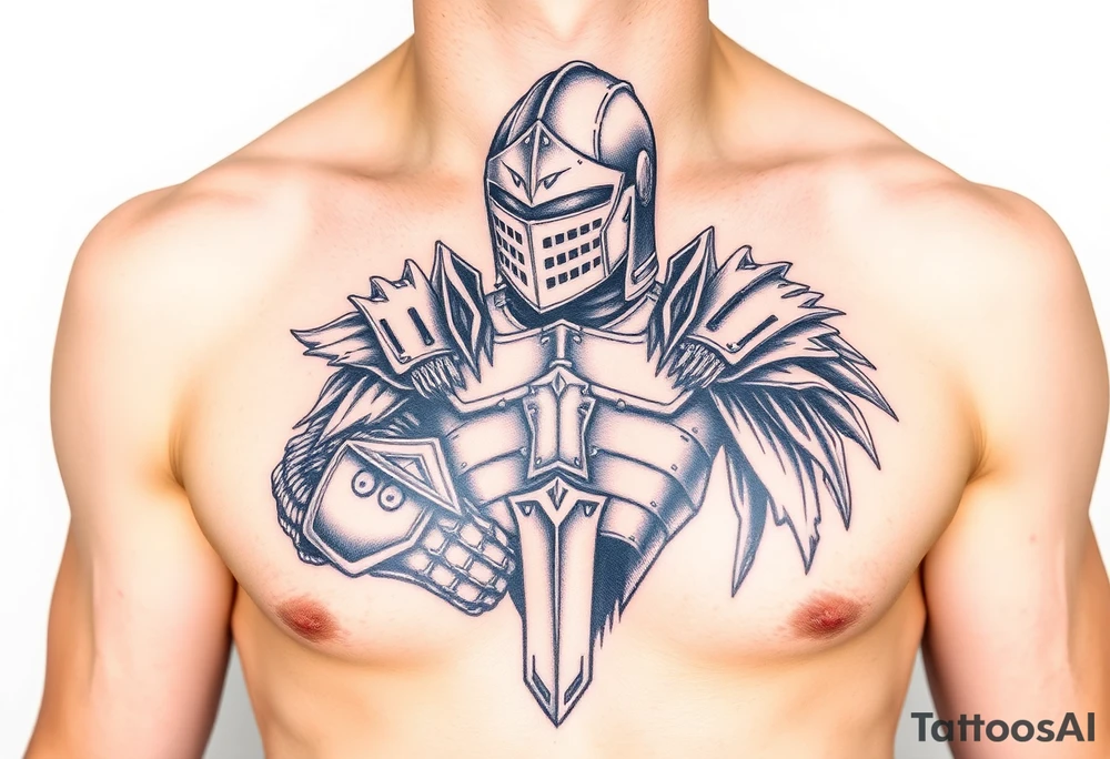realistic
knight tattoo idea