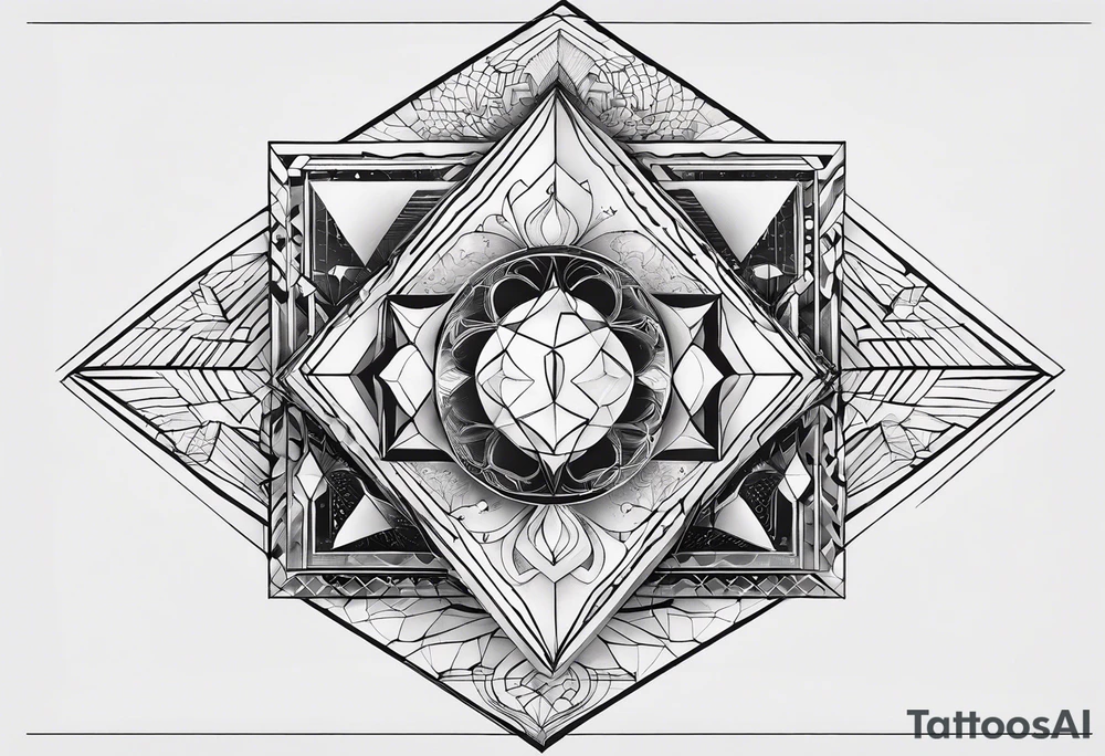 A set of geometric shapes that represent balance in life. It needs to be a small tattoo. No flowers or borders. tattoo idea