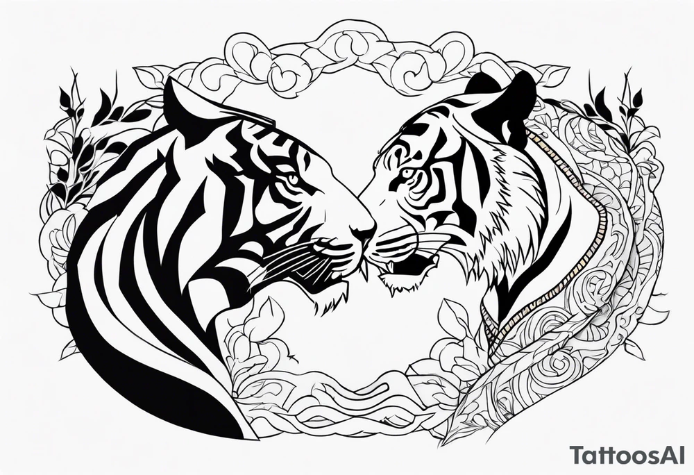 tiger fight tattoo idea