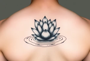 serene lotus flower emerging from sacred waters with ripples tattoo idea