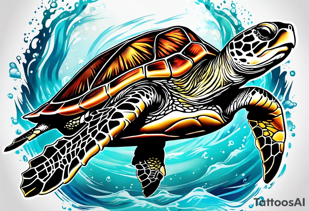 Sea turtle tattoo idea