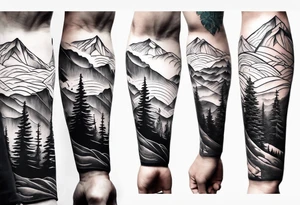 Forearm tattoo of couple hiking tattoo idea