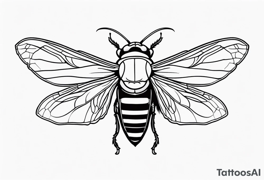 Closed wing cicada tattoo idea