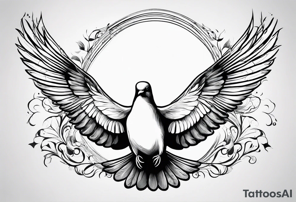 a dove flying to a sitting dove tattoo idea