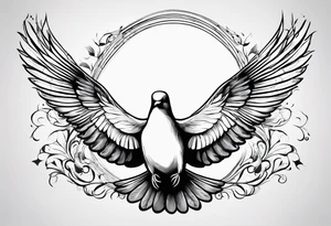 a dove flying to a sitting dove tattoo idea
