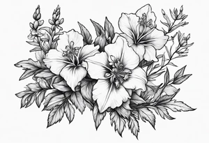 Larkspur flower with a bow tattoo idea