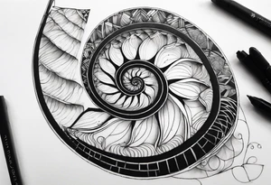 geometric golden ratio nautilus tattoo simple tattoo idea