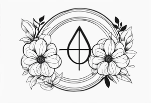 Gemini symbol with flowers tattoo idea