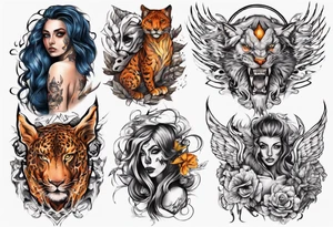 men women morph tattoo idea