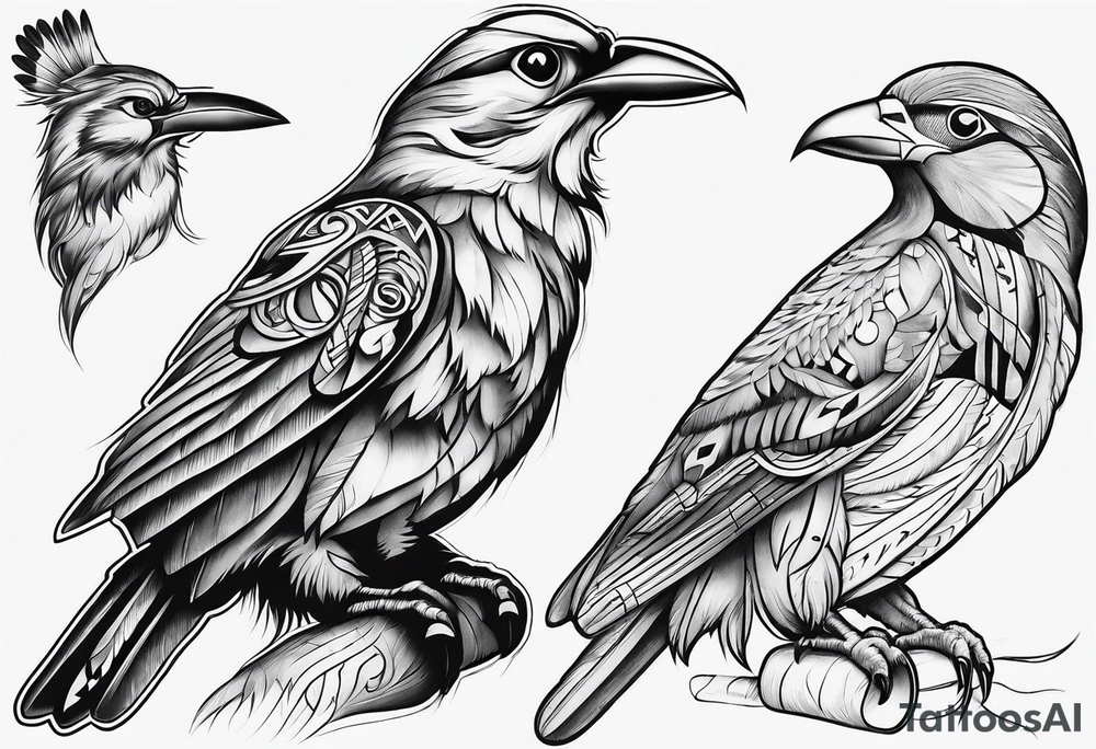Native American bird tattoo idea