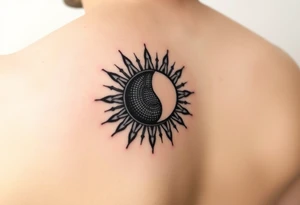 sun and moon together tattoo idea