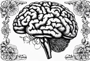 Brain and flower tattoo idea