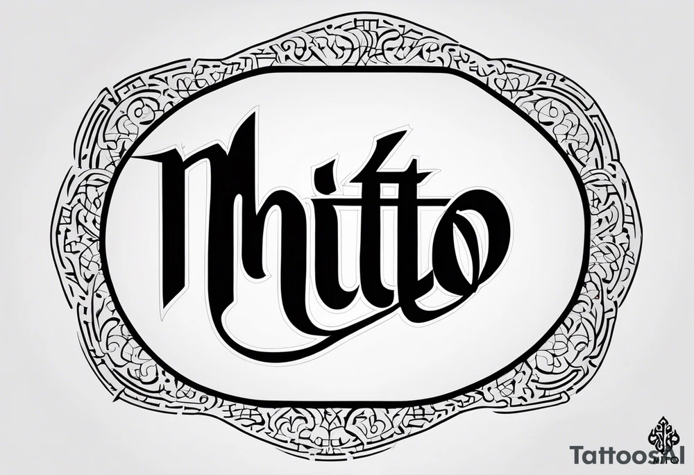 The name “Mito” a little bold in Arabic tattoo idea