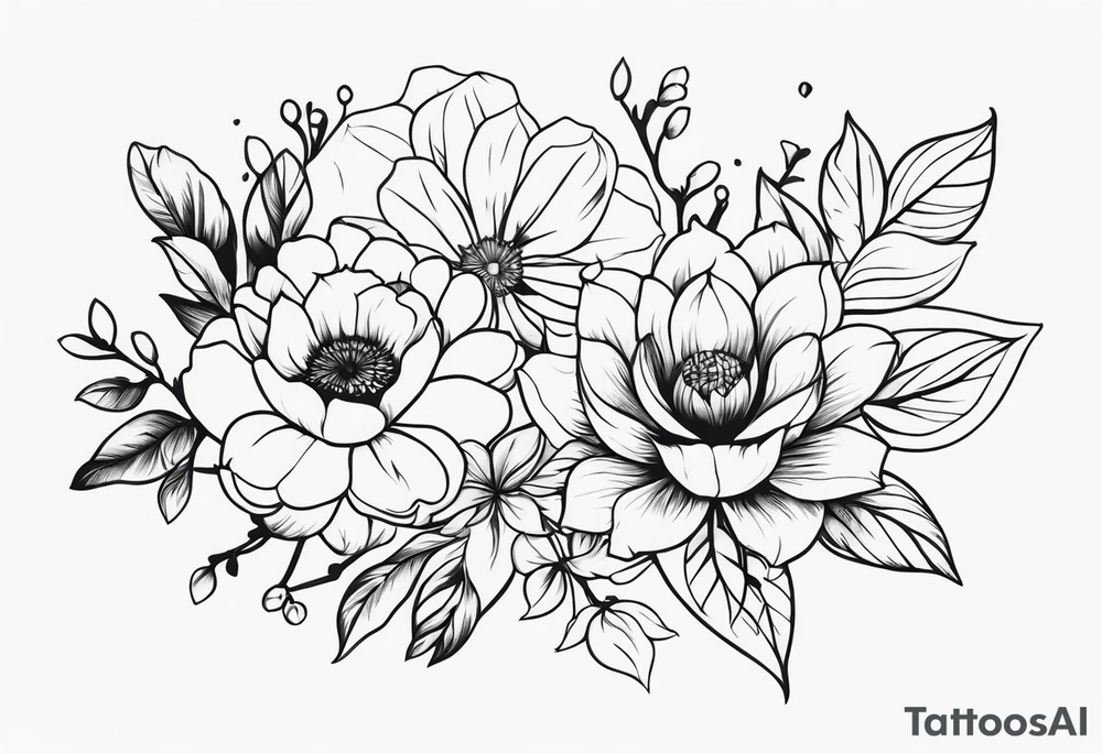 ornaments of flowers tattoo idea
