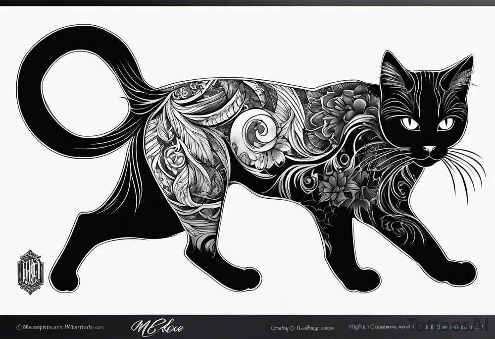 black cat tattoo idea