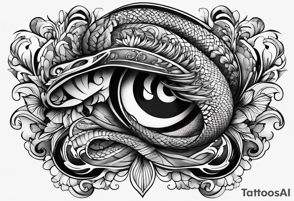 Schlange mit langen körper tattoo idea