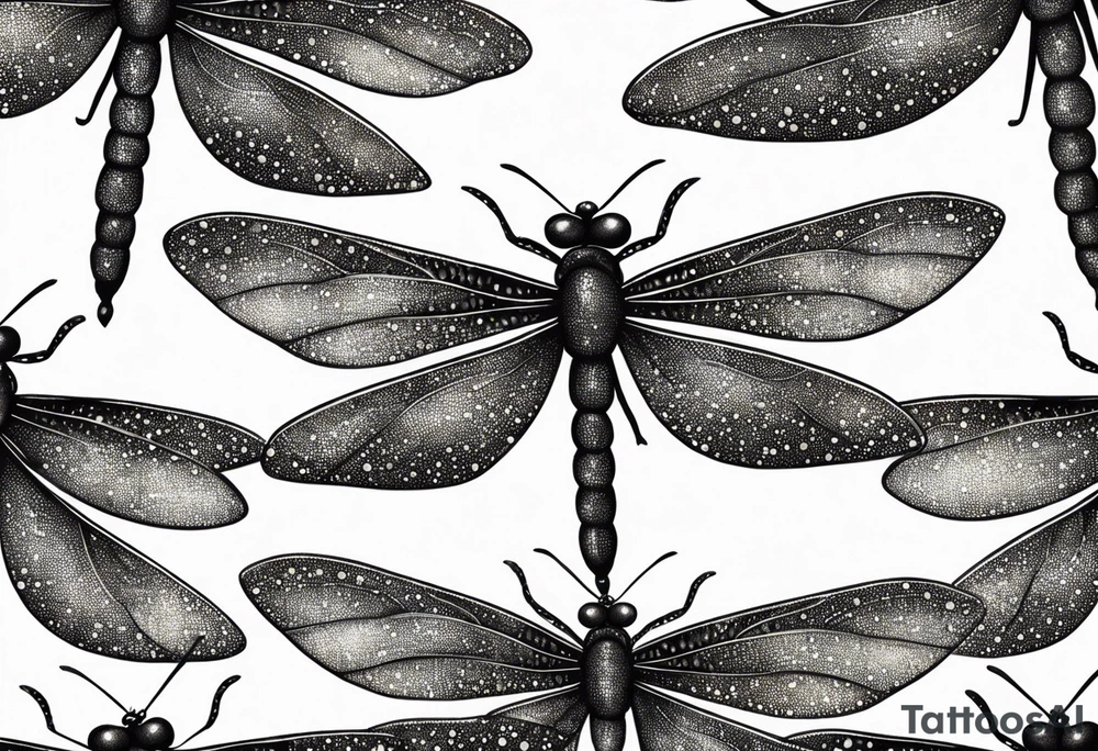 4 dragonflies flying together tattoo idea