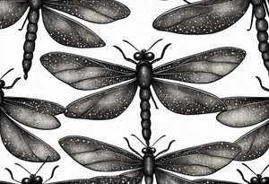 4 dragonflies flying together tattoo idea