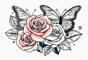 Roses, butterflies, quotes tattoo idea