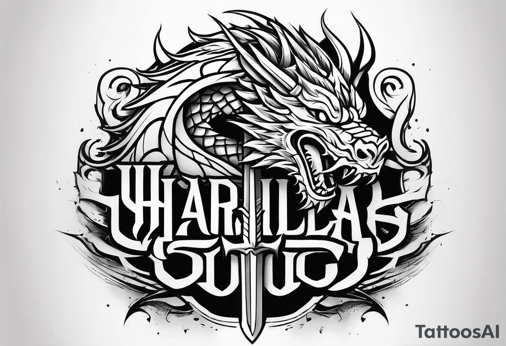Valhalla dragon sword tattoo idea