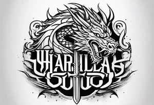 Valhalla dragon sword tattoo idea