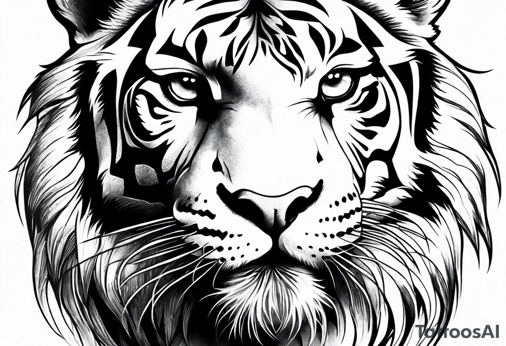 powerful mysterious tiger, close up tattoo idea