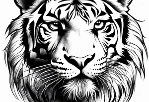 powerful mysterious tiger, close up tattoo idea