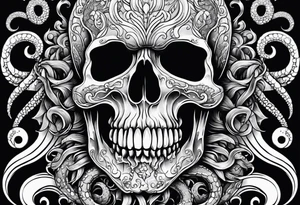 skull with tentacles tattoo idea
