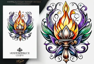 Fleur de lys celtique en flamme tattoo idea
