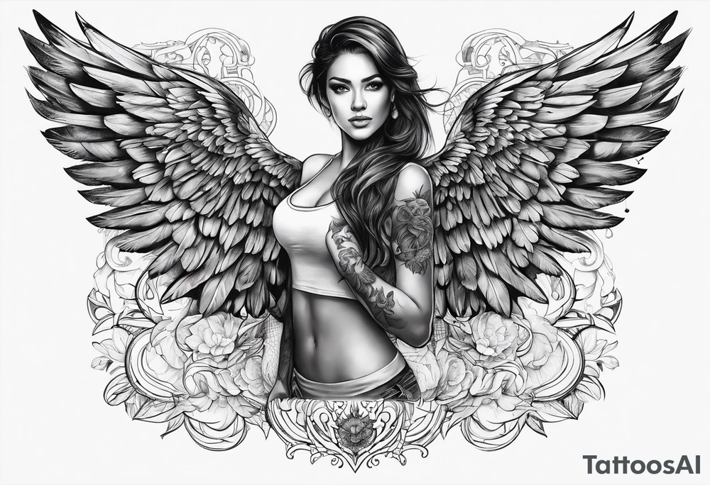 Hallo with wings tattoo idea