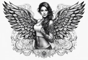 Hallo with wings tattoo idea