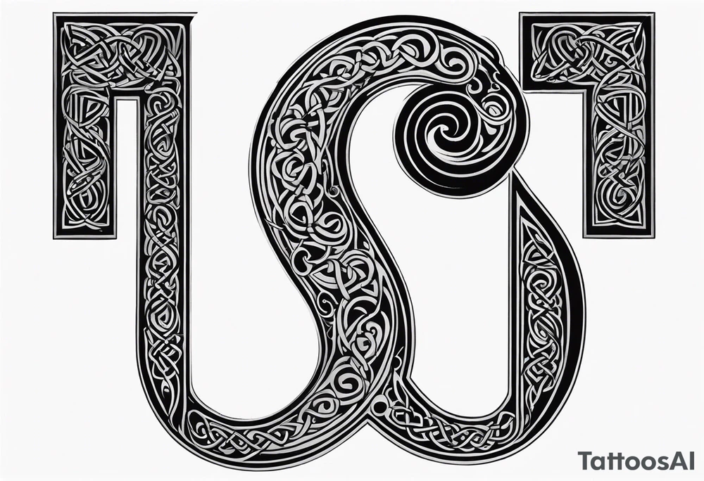 Celtic style bass clef tattoo idea