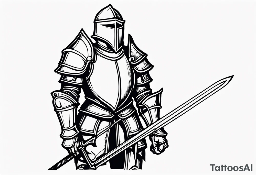 knight in armor traditonal vintage tattoo tattoo idea
