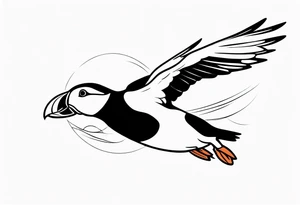 a flying puffin tattoo idea