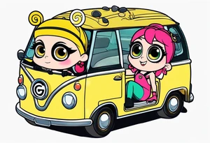 Powerpuff girls as minions tattoo idea