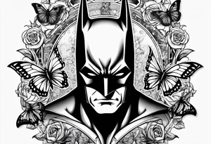 Batman and butterflies all around tattoo idea