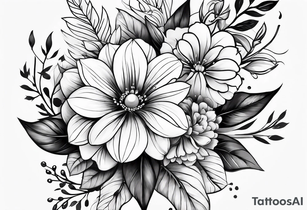 floral sleeve tattoo idea