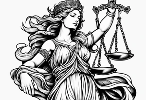 lady justice pheonix tattoo idea