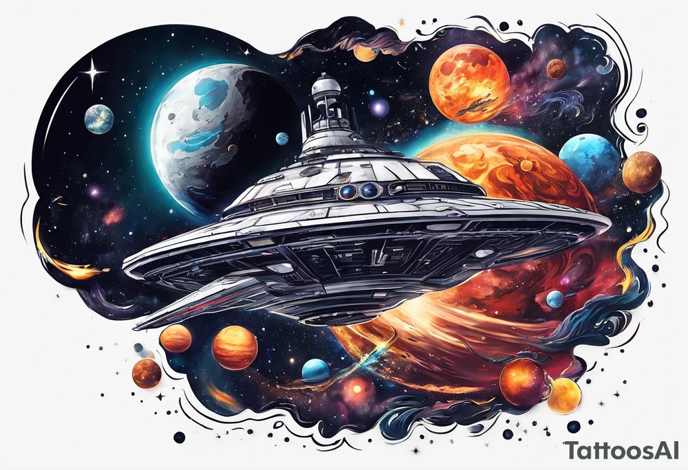 The name Drew space theme tattoo idea